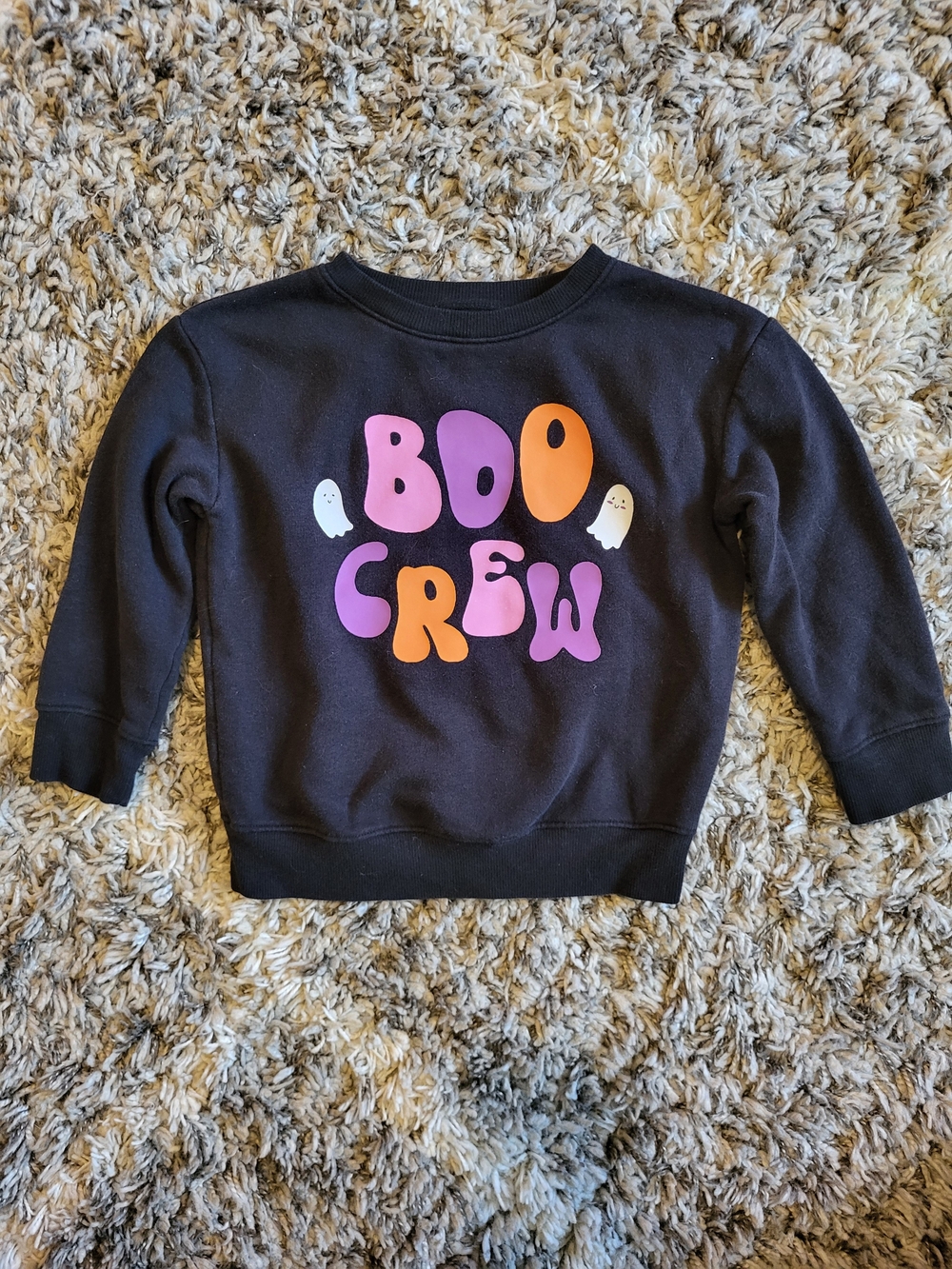 jumping beans Black Sweatshirt with Pink & Orange "Boo Crew" Graphic